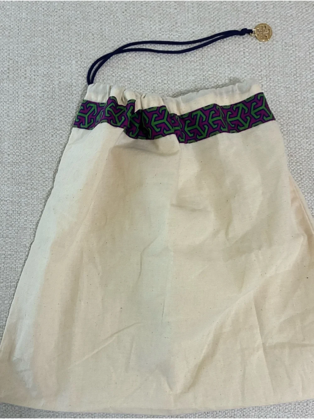 Tory Burch EUC Geometric Dust Bag Drawstring